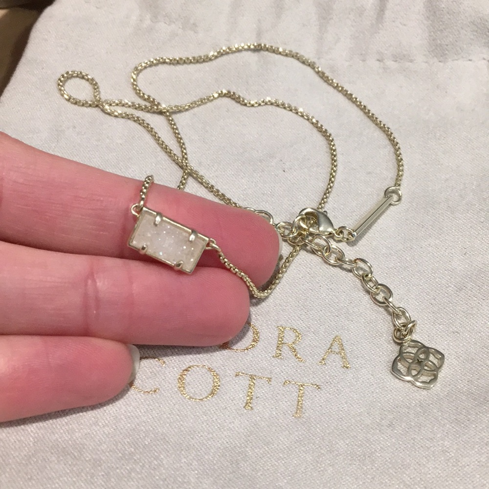 Kendra Scott Pattie iridescent drusy gold necklace